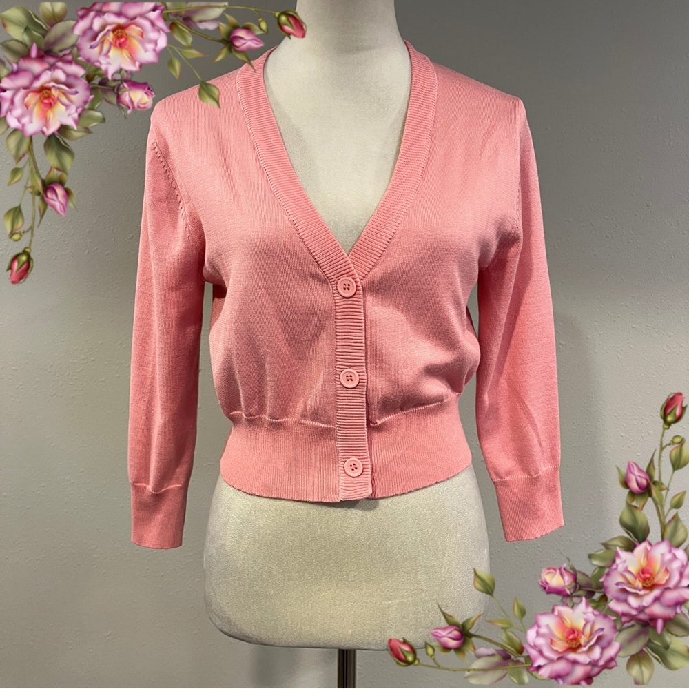 Chic Pink Women's Cardigan Sweater